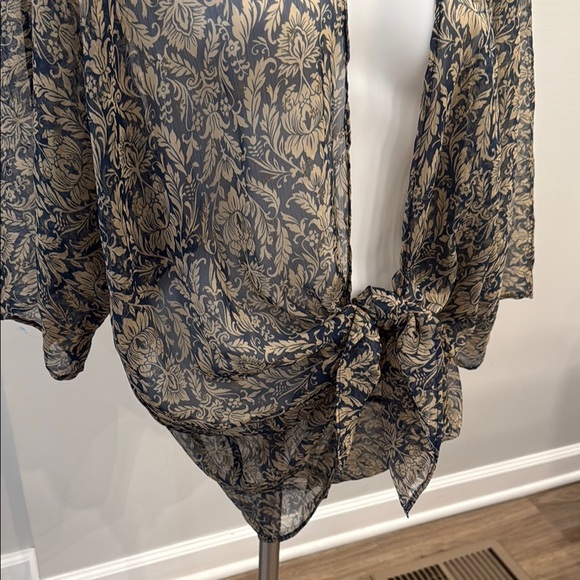 Karen Zambos One Size Floral Sheer Kimono Cardigan Coverup Top - Picture 3 of 8
